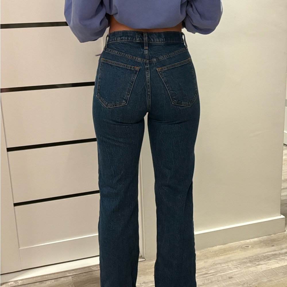 Abercrombie & Fitch Dark Blue Straight Leg Jeans 90s relaxed high rise